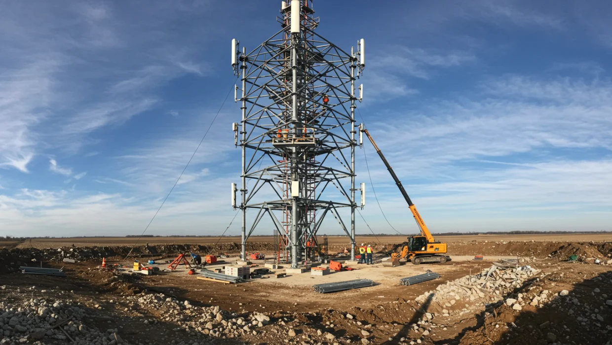 Installation of Monopole Tower