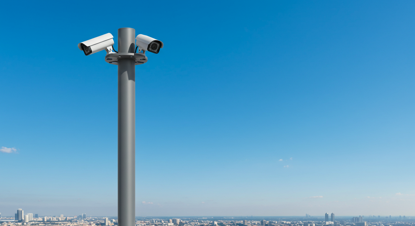 CCTV camera monopole tower pole