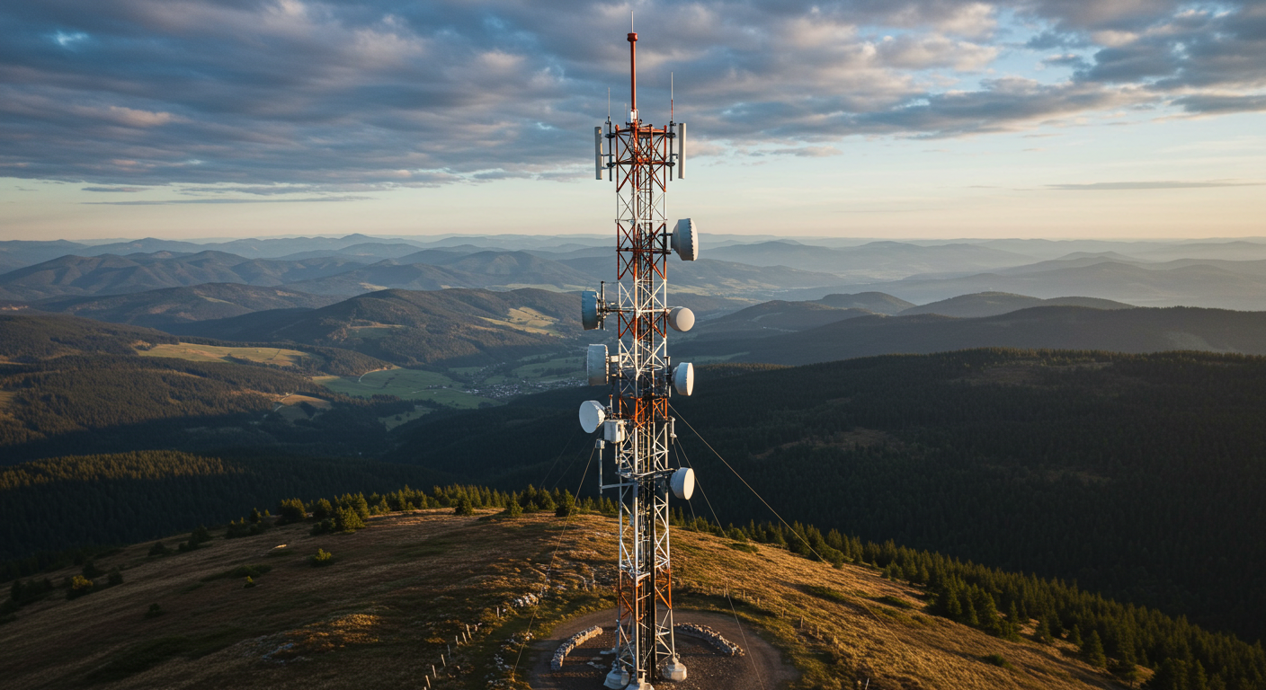 monopole tower for mobile signal booster